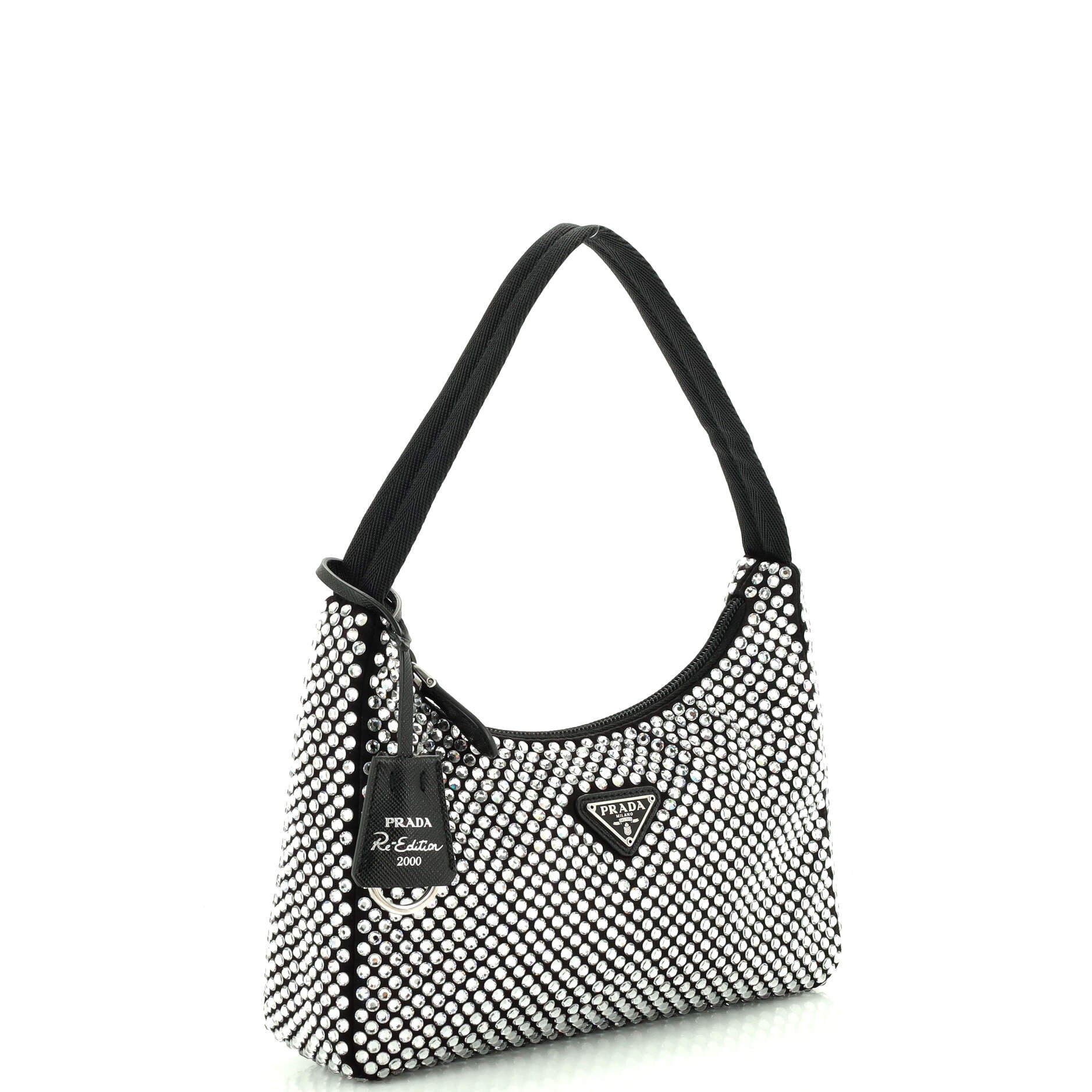 Re-Edition 2000 Hobo Crystal Embellished Satin Mini