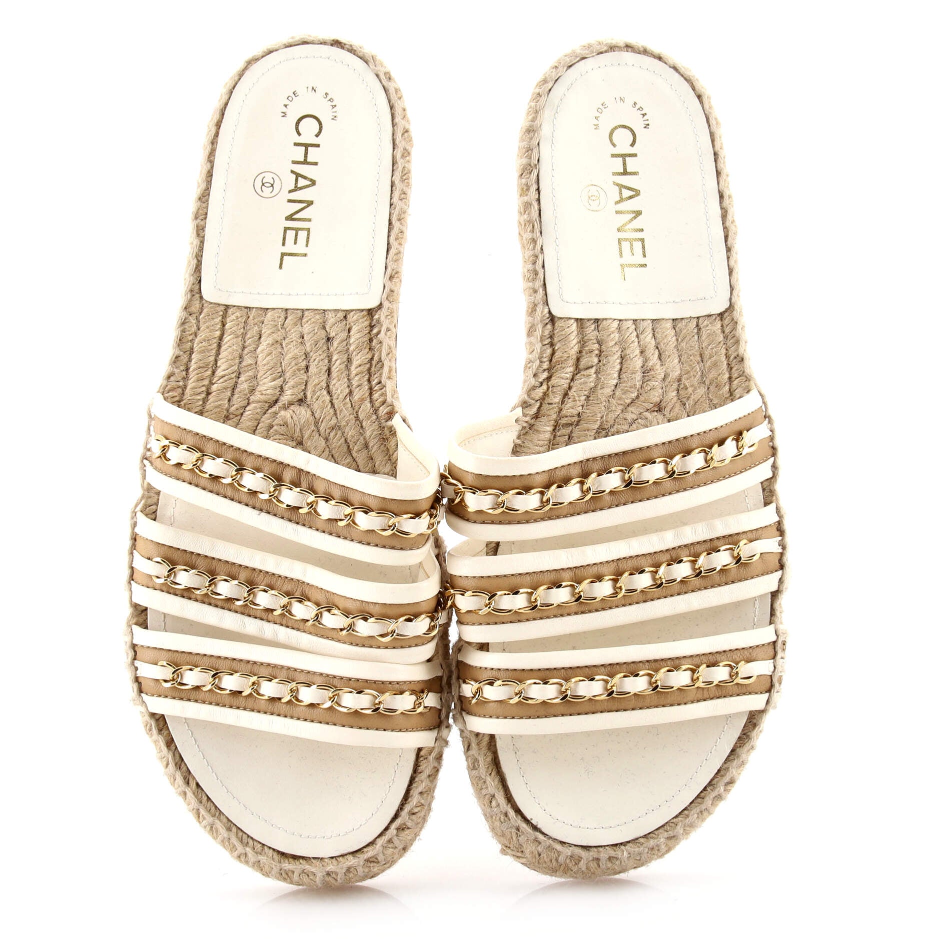 Women's Chain Slide Espadrilles Leather