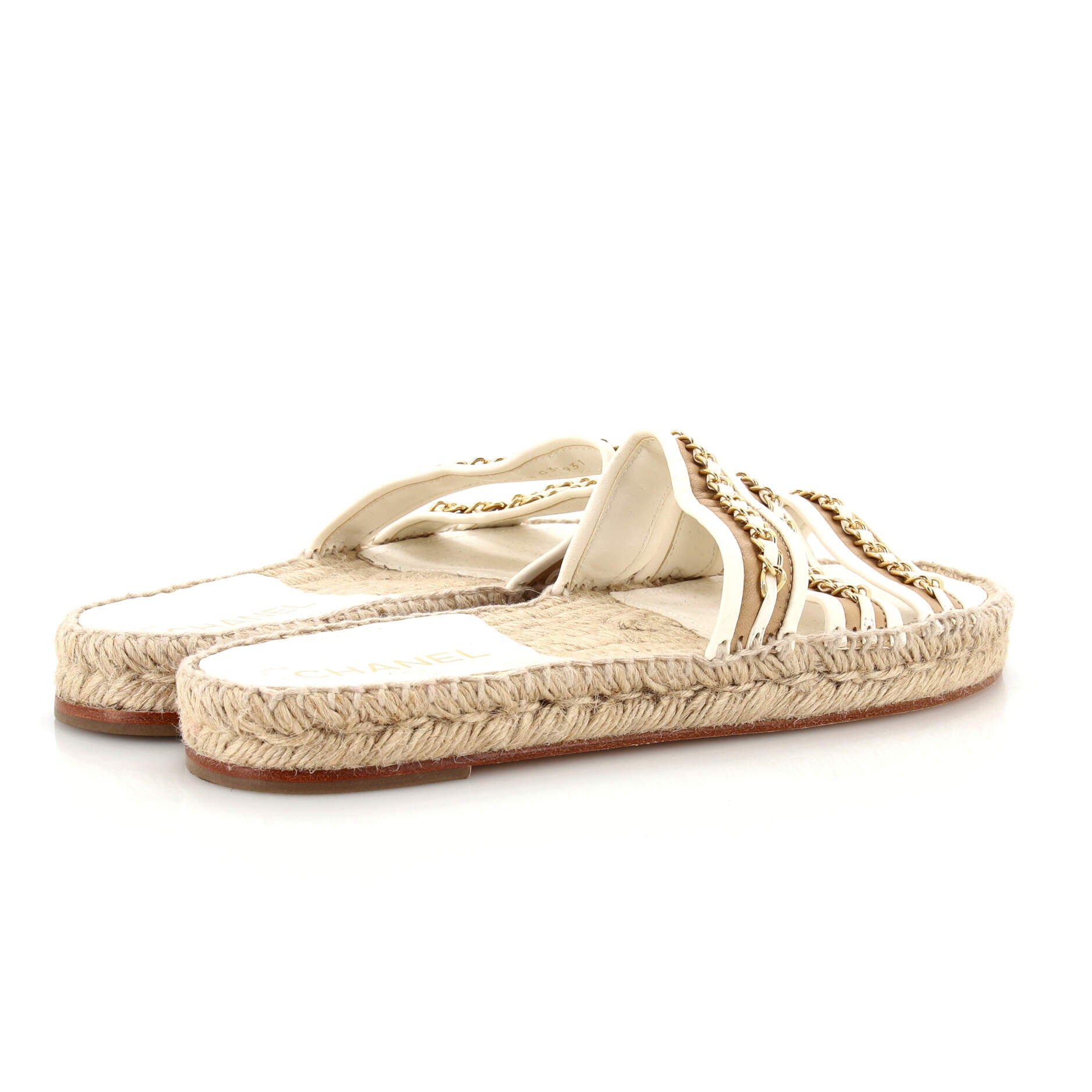 Women's Chain Slide Espadrilles Leather