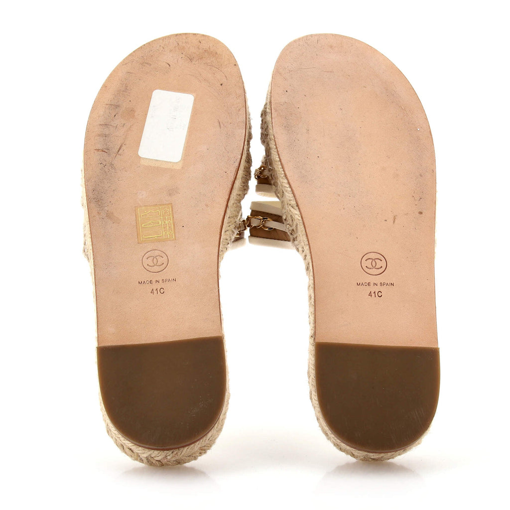 Women's Chain Slide Espadrilles Leather