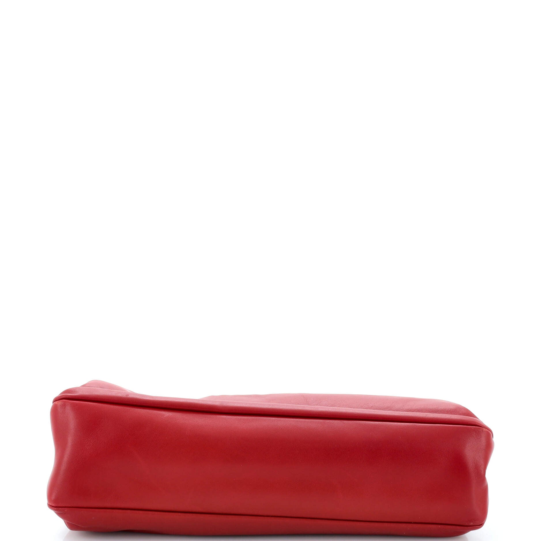 Pleated French Lock Clutch Leather