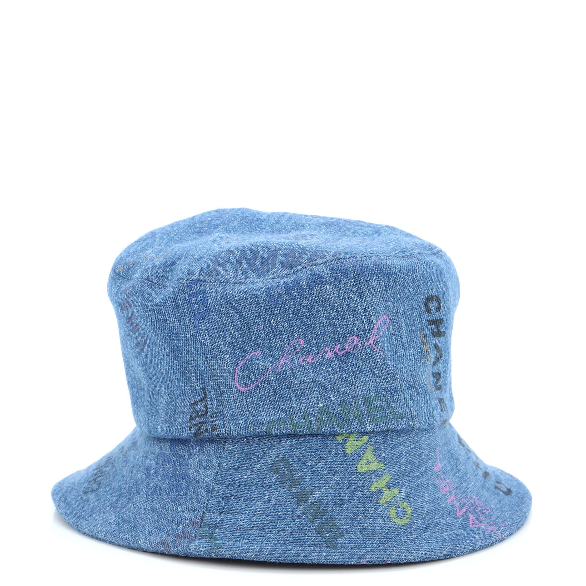 Denim Mood Bucket Hat Logo Printed Denim