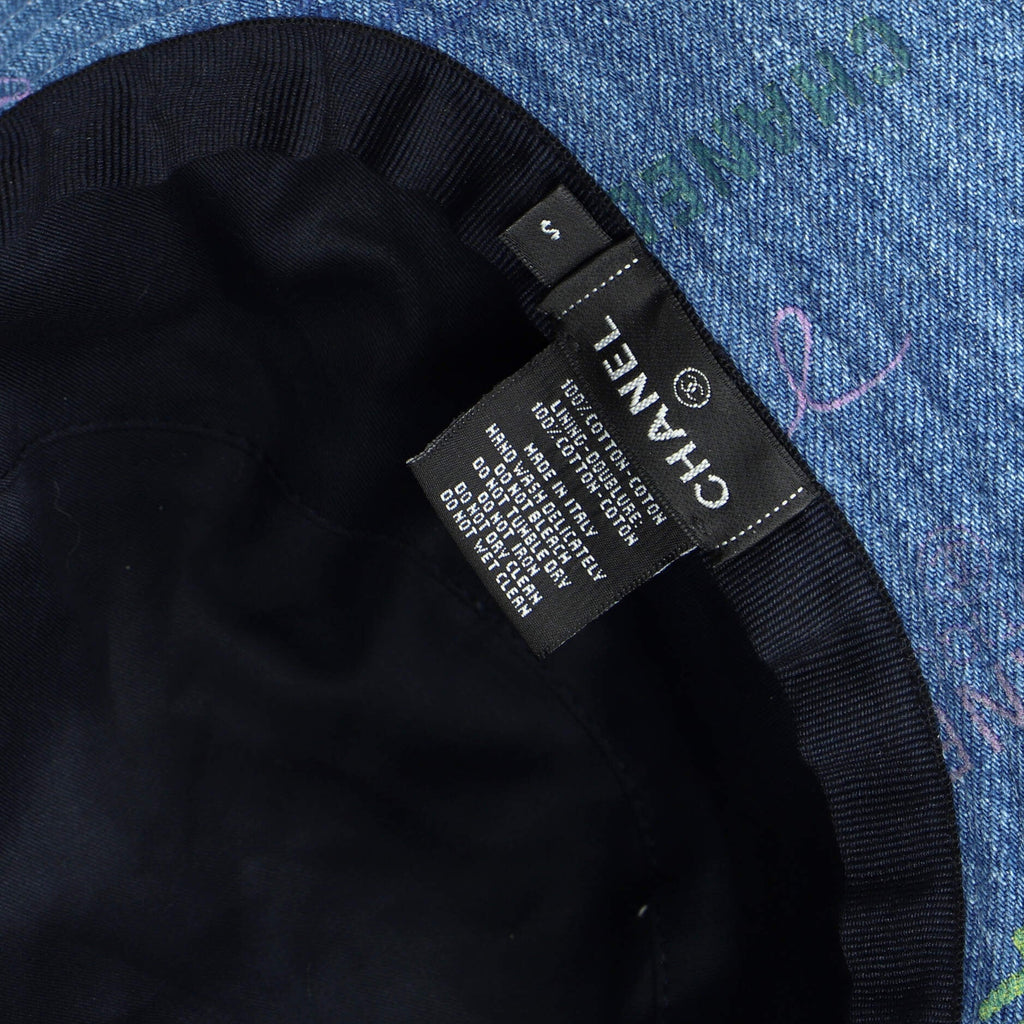 Denim Mood Bucket Hat Logo Printed Denim