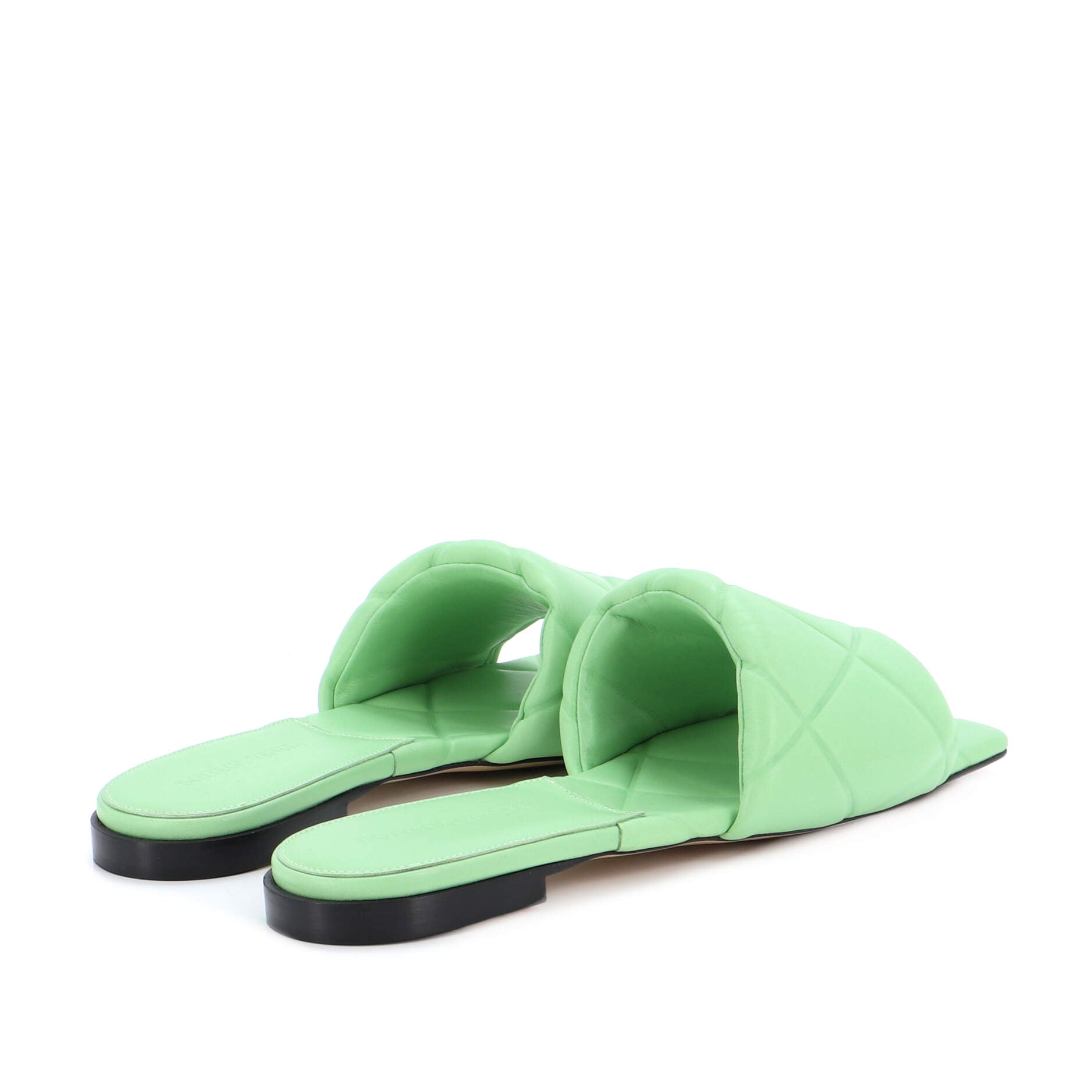 Women's Rubber Lido Flat Sandals Quilted Embossed Leather