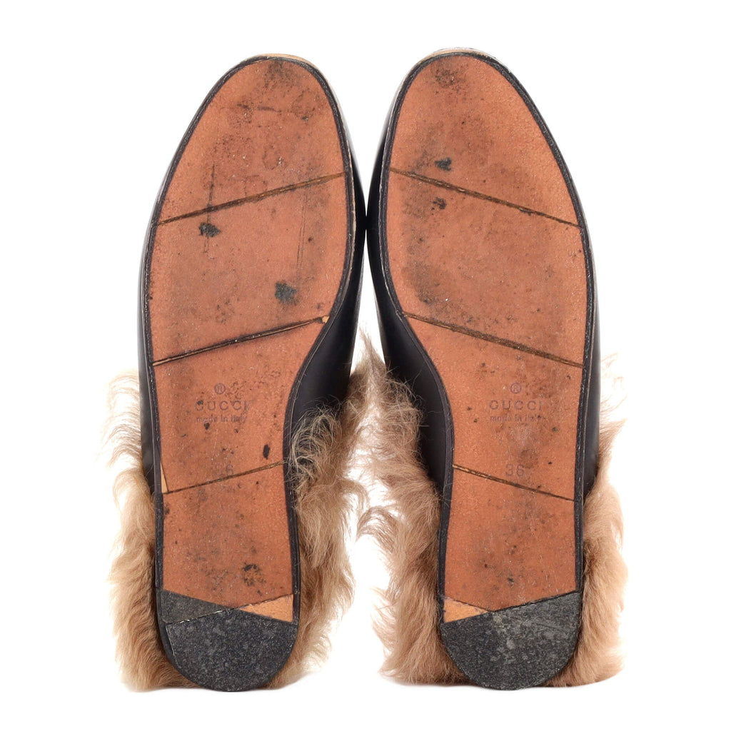 Women's Princetown Mules Leather with Fur