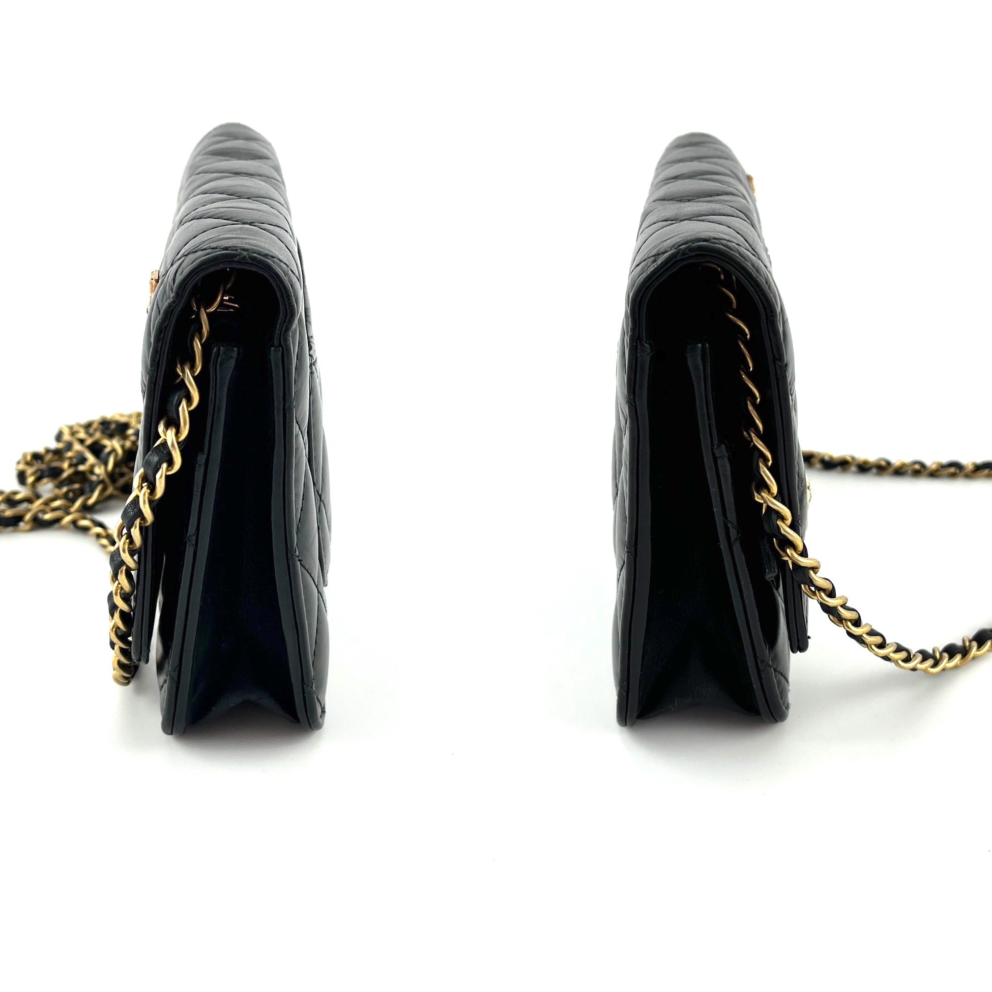 CHANEL Black Calfskin Charm Reissue 2.55 Wallet on Chain Crossbody Flap Bag
