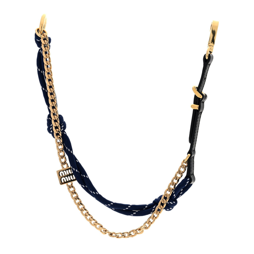 Nappa Rope Chain Logo Bag Charm Black Baltico