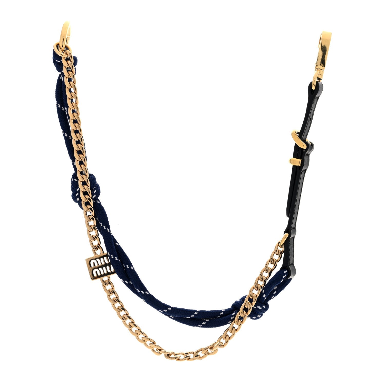 Nappa Rope Chain Logo Bag Charm Black Baltico