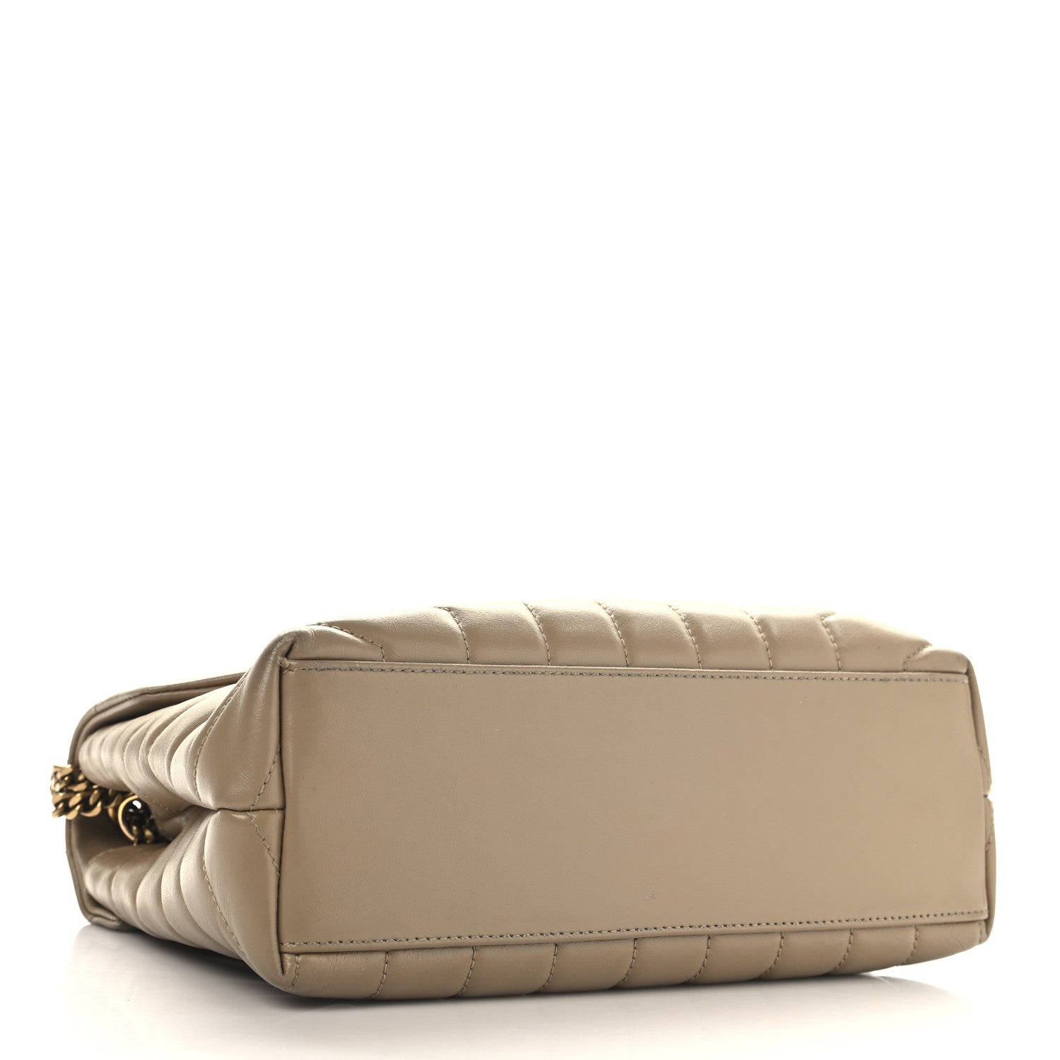 Calfskin Y Quilted Monogram Small Loulou Chain Satchel Dark Beige