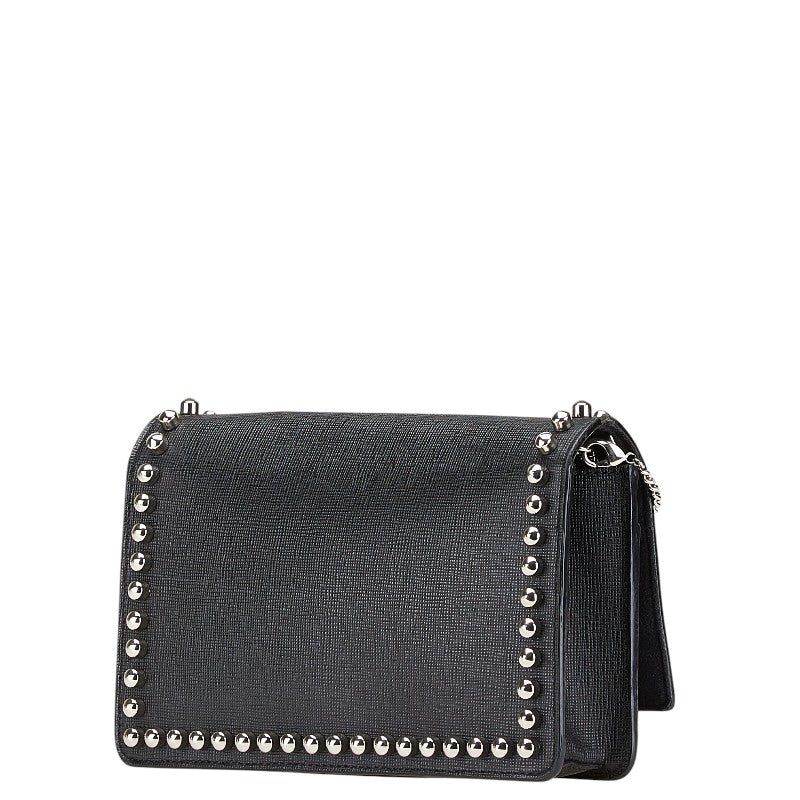 Fendi Karlito Studs Leather Shoulder Bag