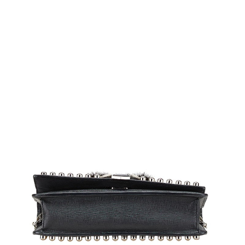 Fendi Karlito Studs Leather Shoulder Bag