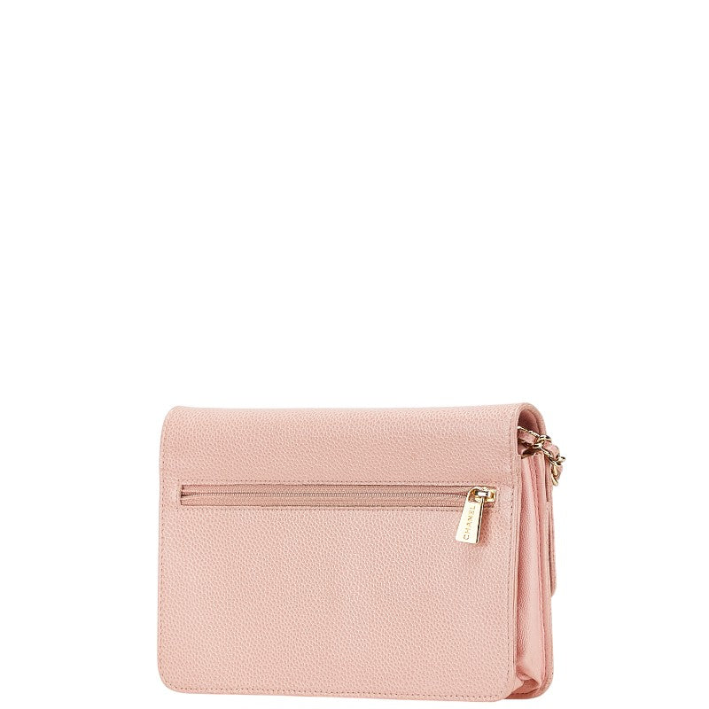 Chanel Coco Mark Caviar Chain Shoulder Wallet