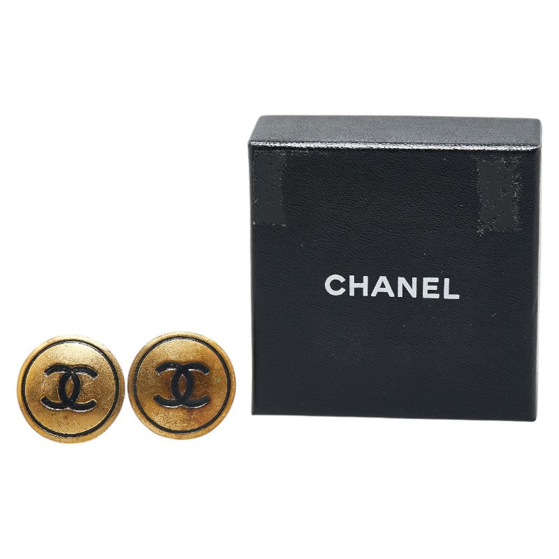 Chanel Coco Mark Button Earrings
