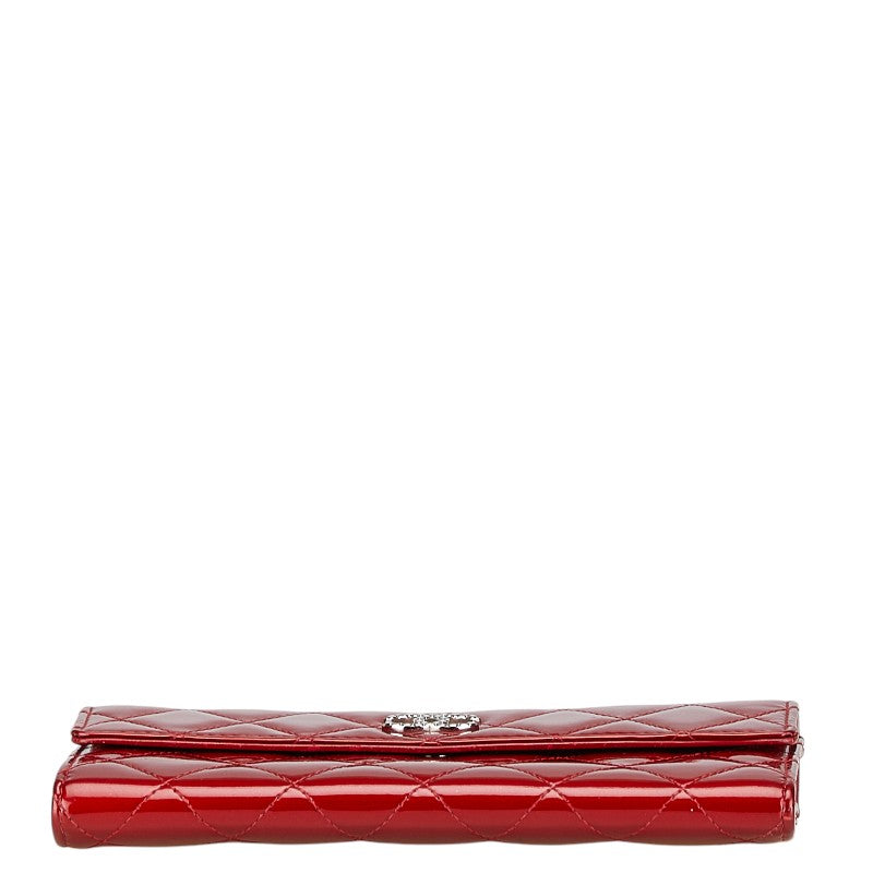 Chanel Coco Mark Matelasse Patent Leather Long Wallet