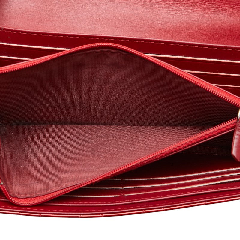 Chanel Coco Mark Matelasse Patent Leather Long Wallet