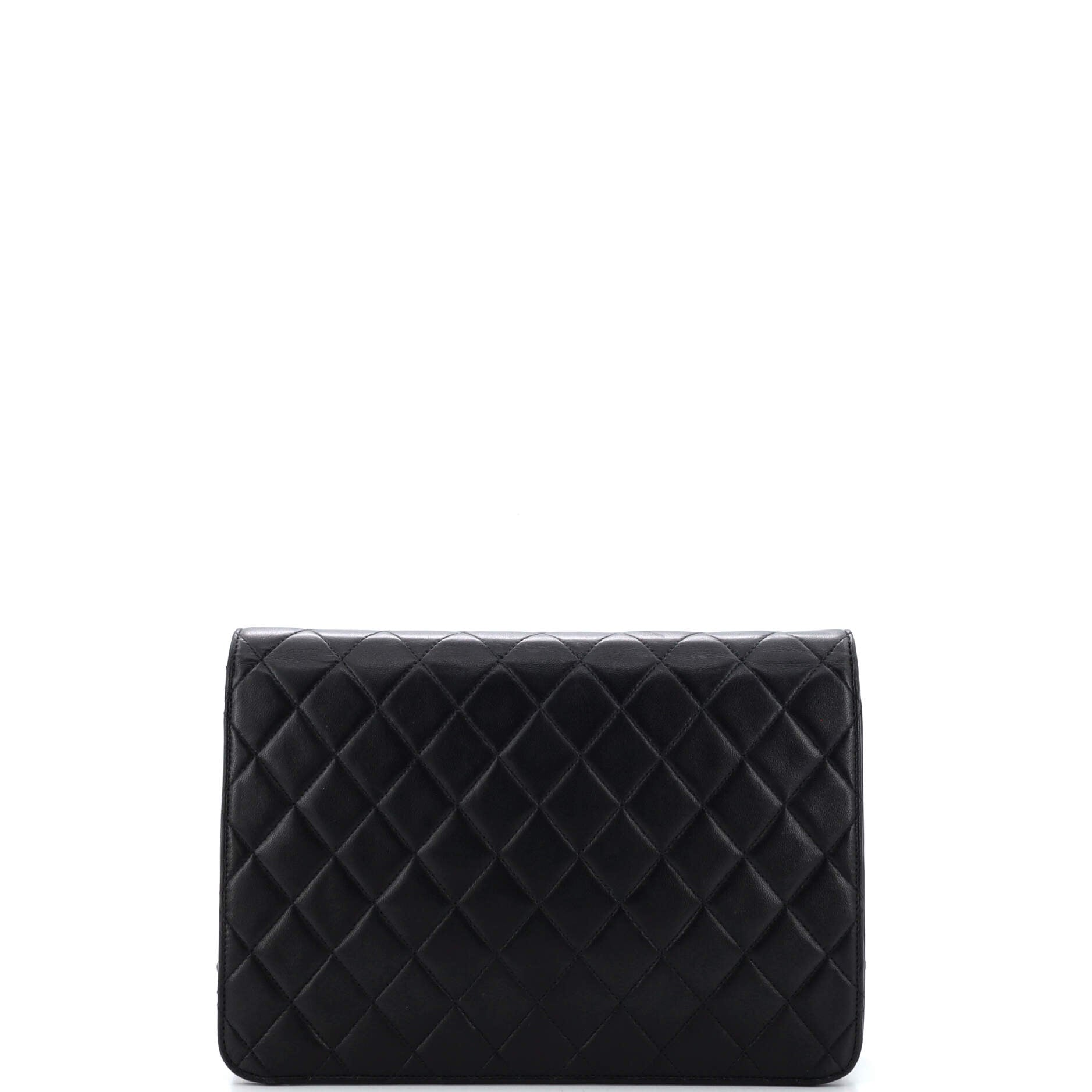 Vintage Clutch with Chain Quilted Leather Medium