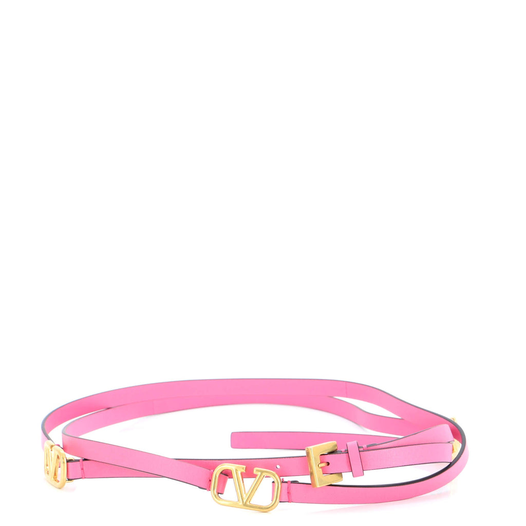 VLogo Wrap Belt Leather Thin 70