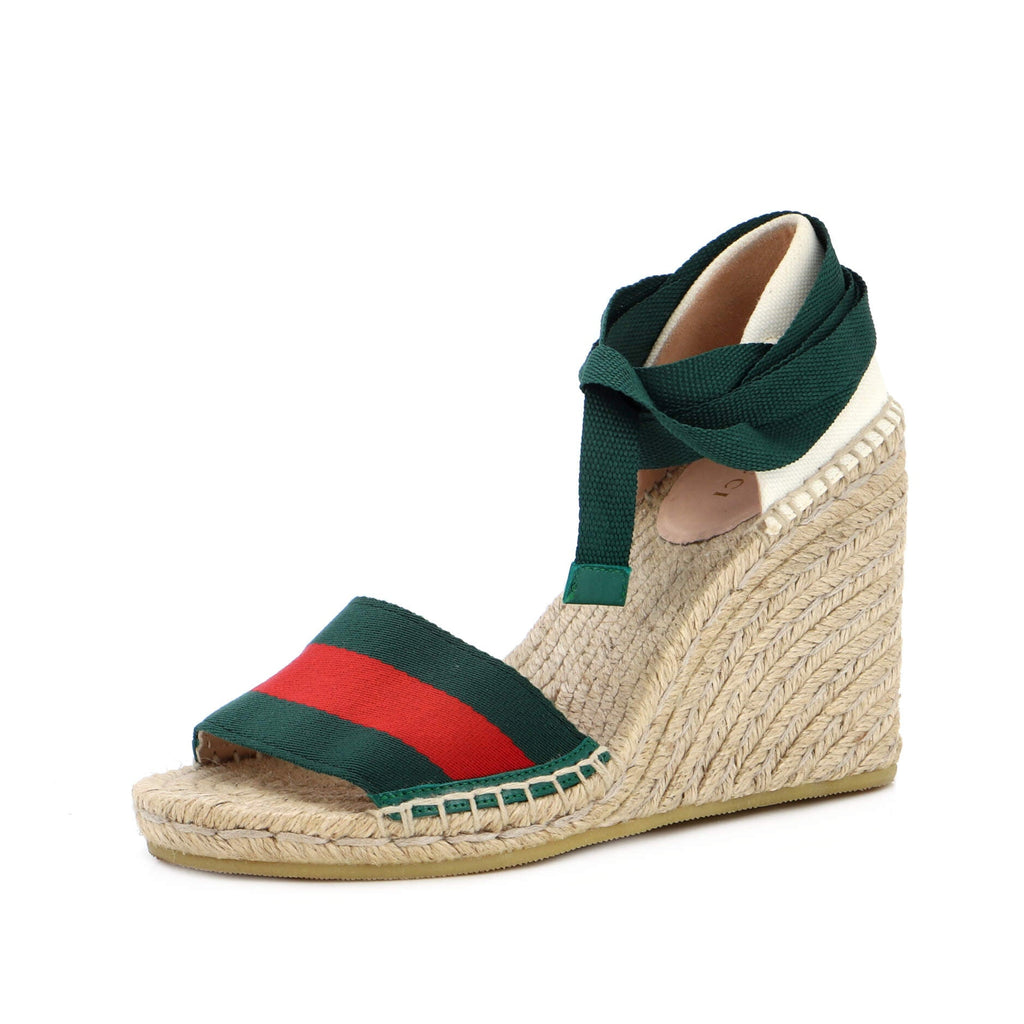 Women' Web Ankle Wrap Wedge Espadrilles Canvas