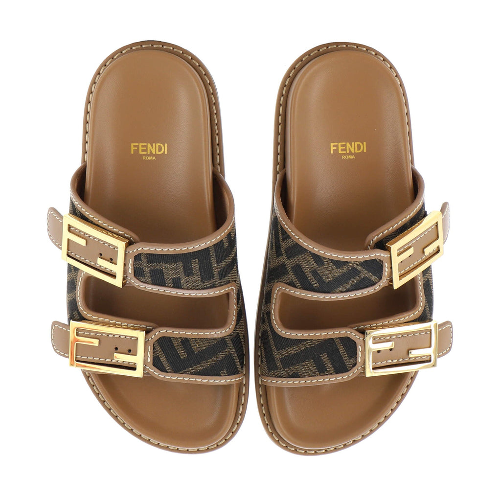 Women's Feel Slide Sandals Zucca Canvas and Leather