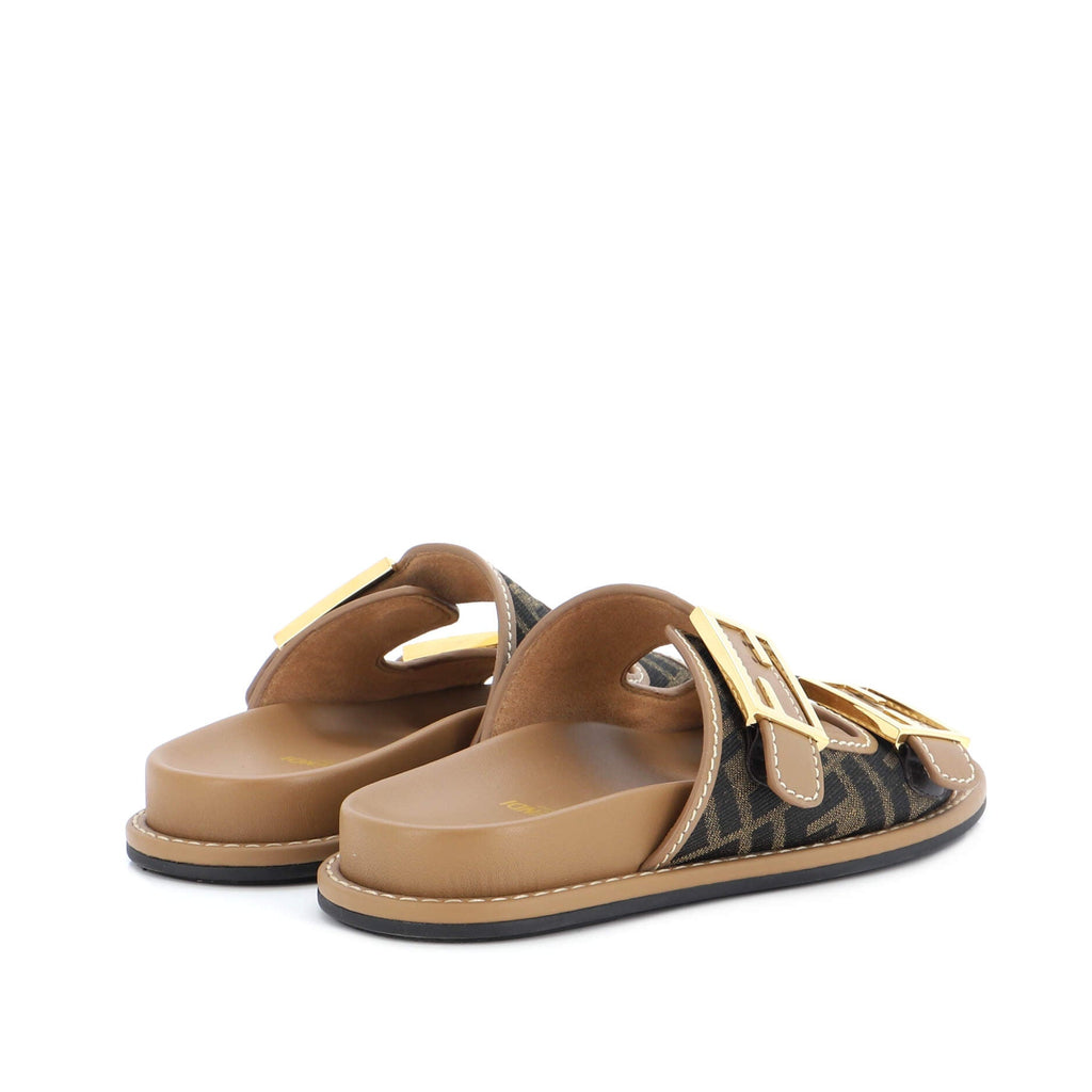 Women's Feel Slide Sandals Zucca Canvas and Leather
