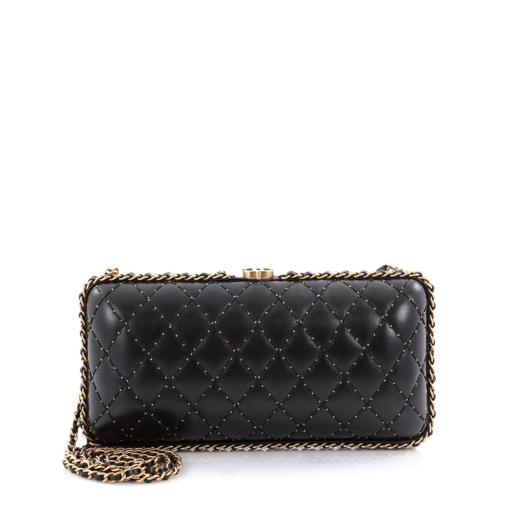 Chain Around Clutch Quilted Studded Lambskin Small