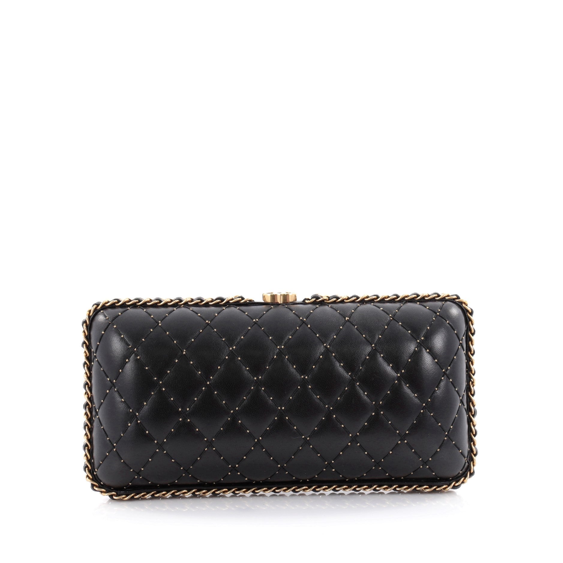 Chain Around Clutch Quilted Studded Lambskin Small