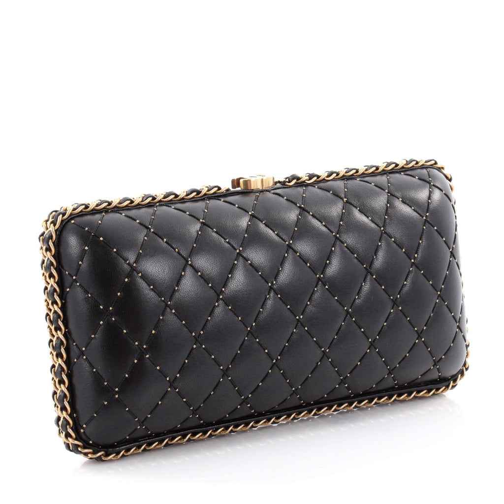 Chain Around Clutch Quilted Studded Lambskin Small
