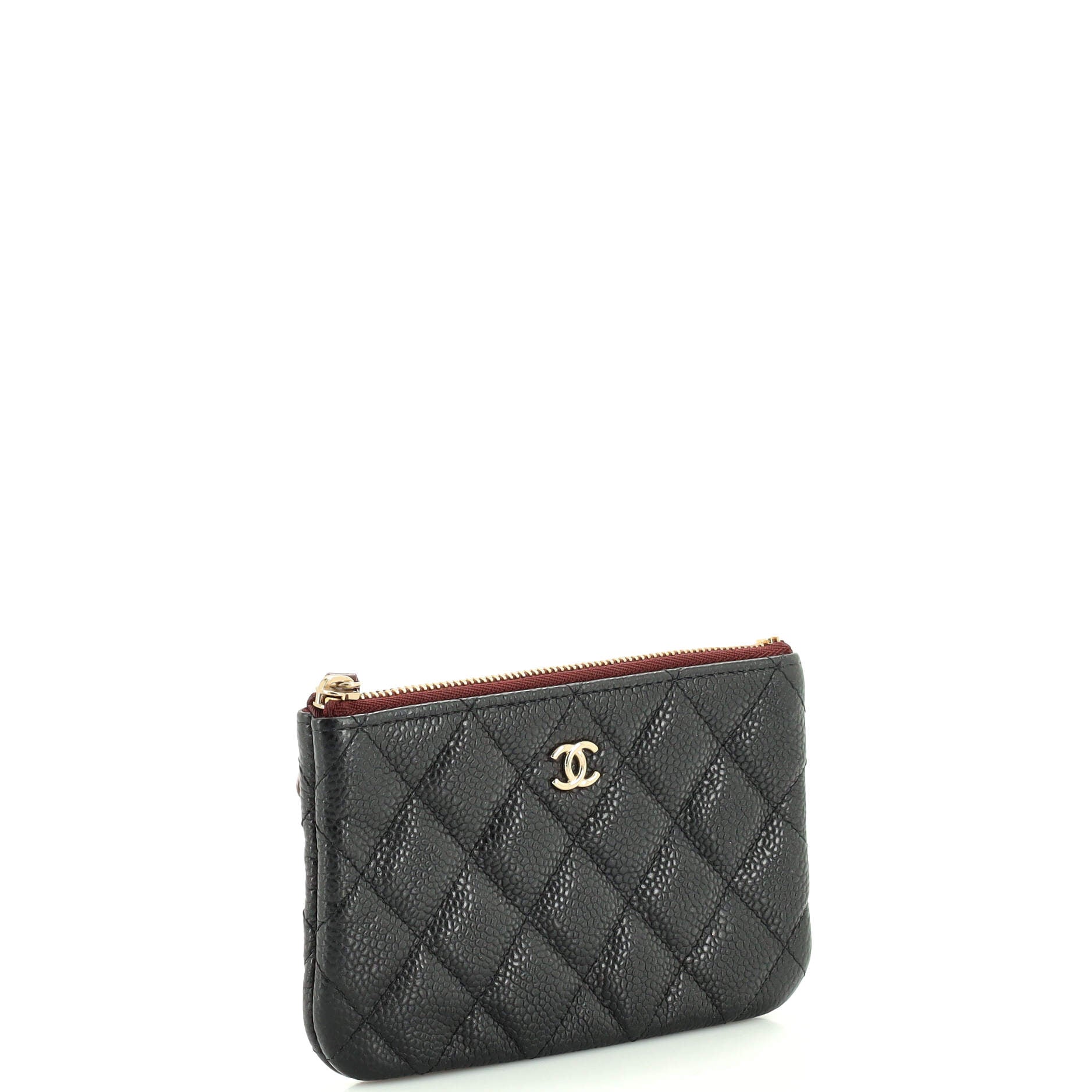 Classic O Case Pouch Quilted Caviar Mini