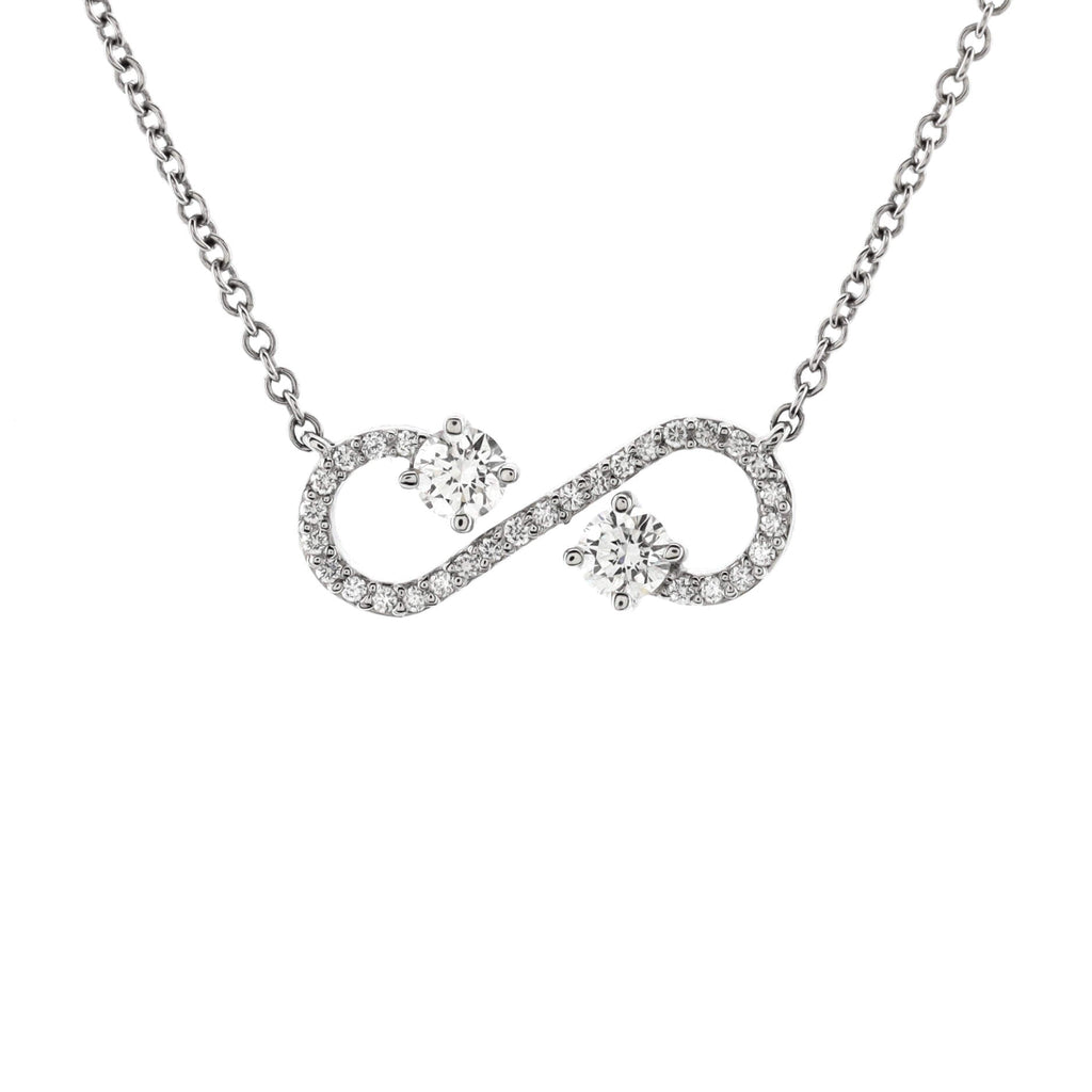 Enchant Scroll Pendant Necklace Platinum with Diamonds