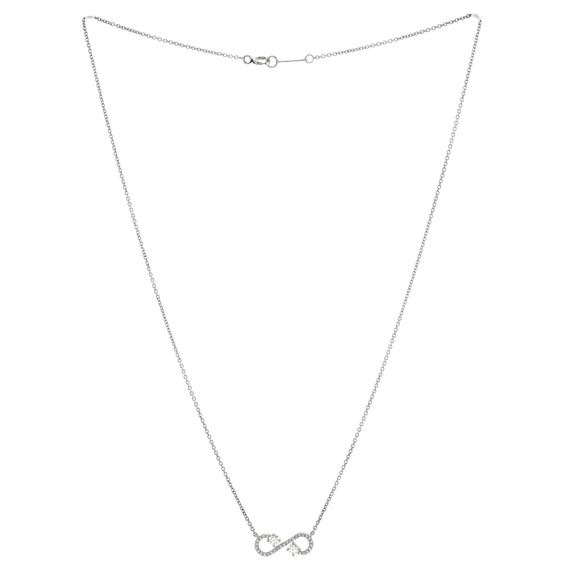 Enchant Scroll Pendant Necklace Platinum with Diamonds