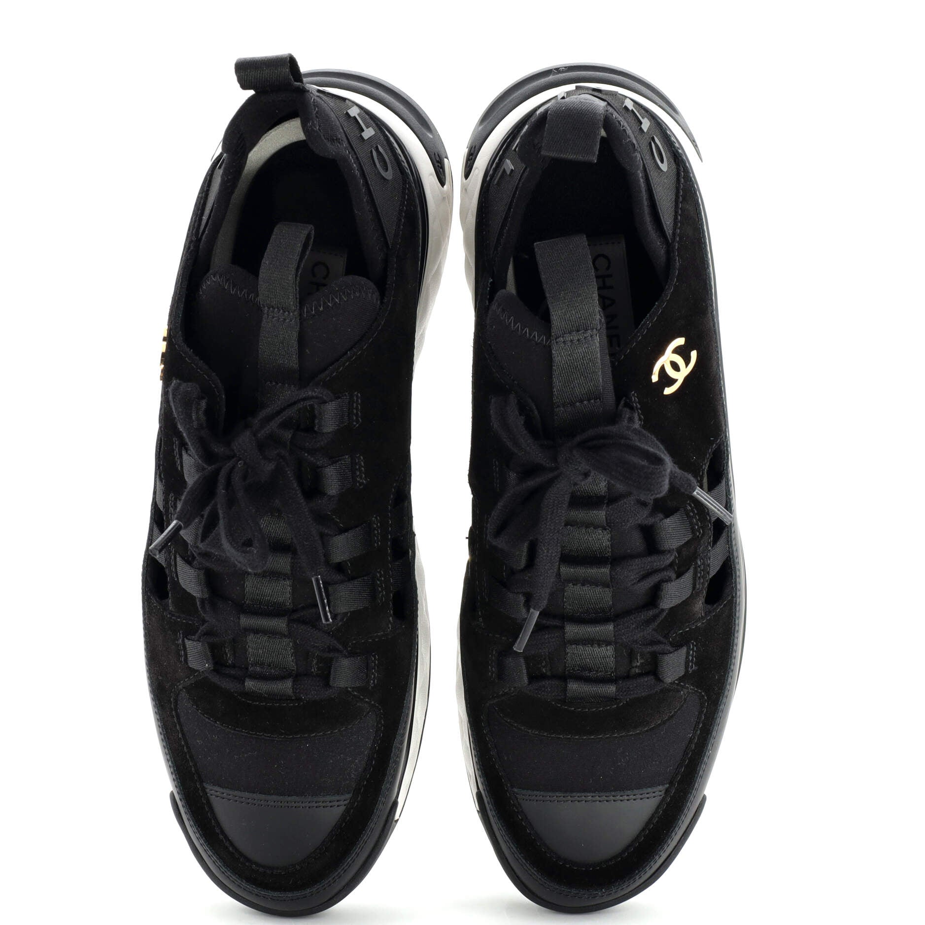 Women's CC Cap Toe Logo Sneakers Suede and Mixed Fibers