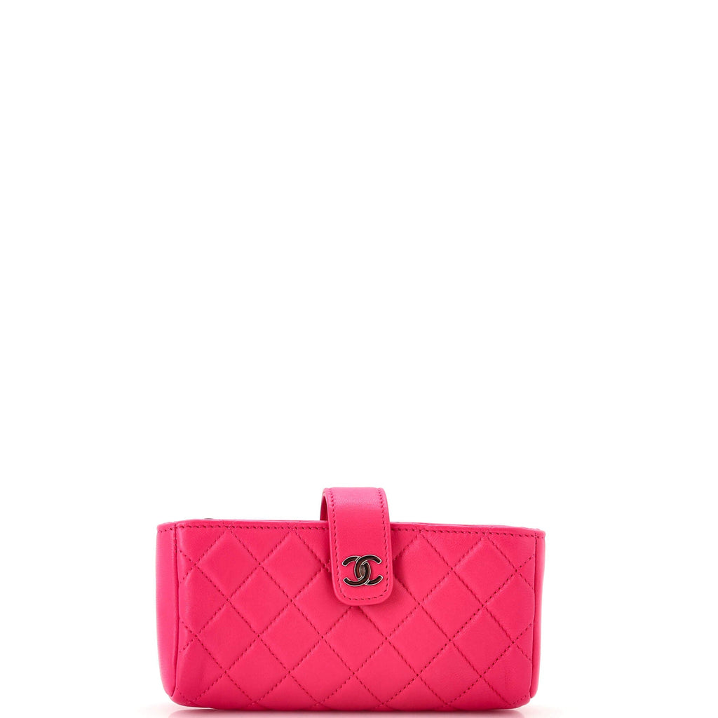 Phone Holder Clutch Camellia Lambskin