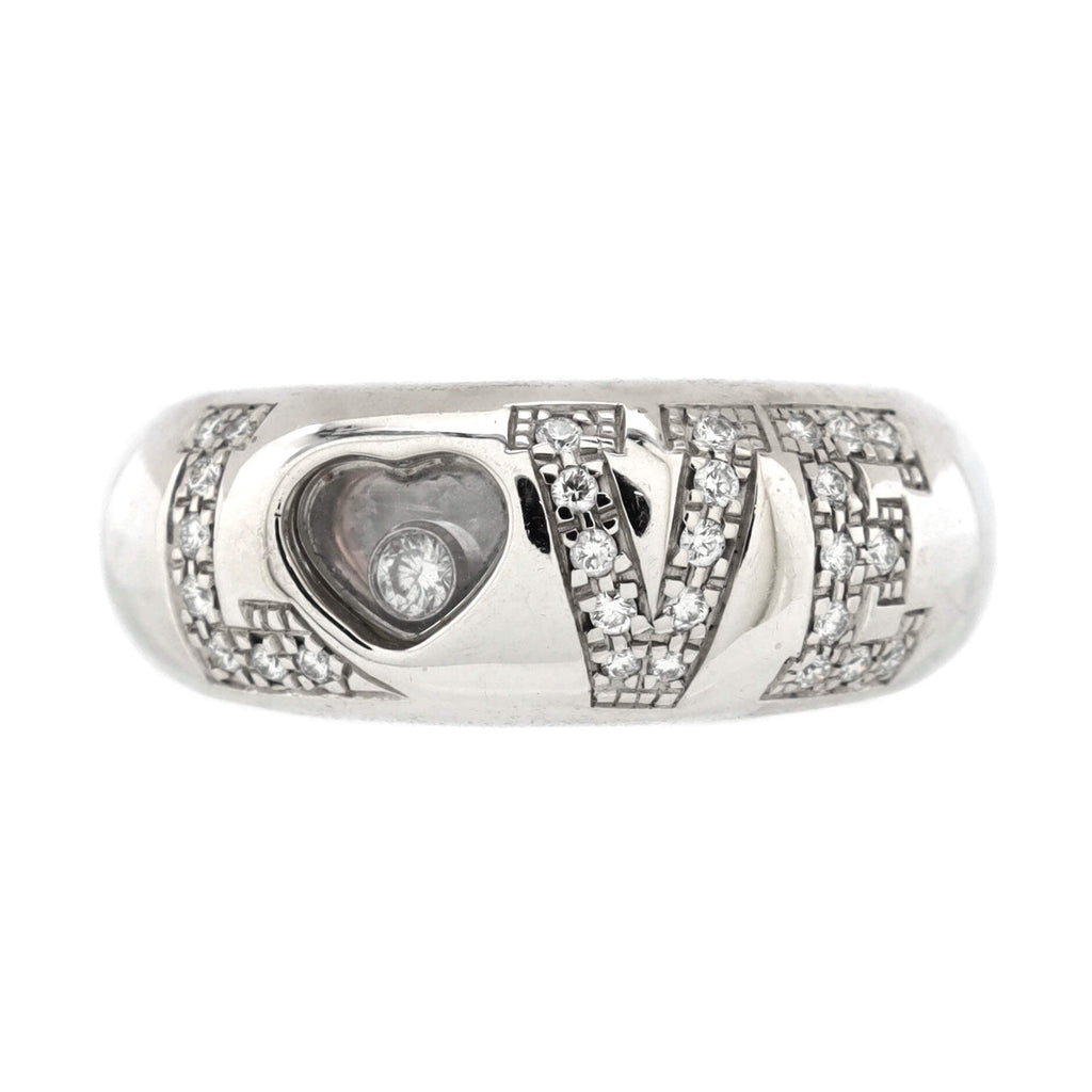 Happy Diamonds Love Band Ring 18K White Gold and Diamonds