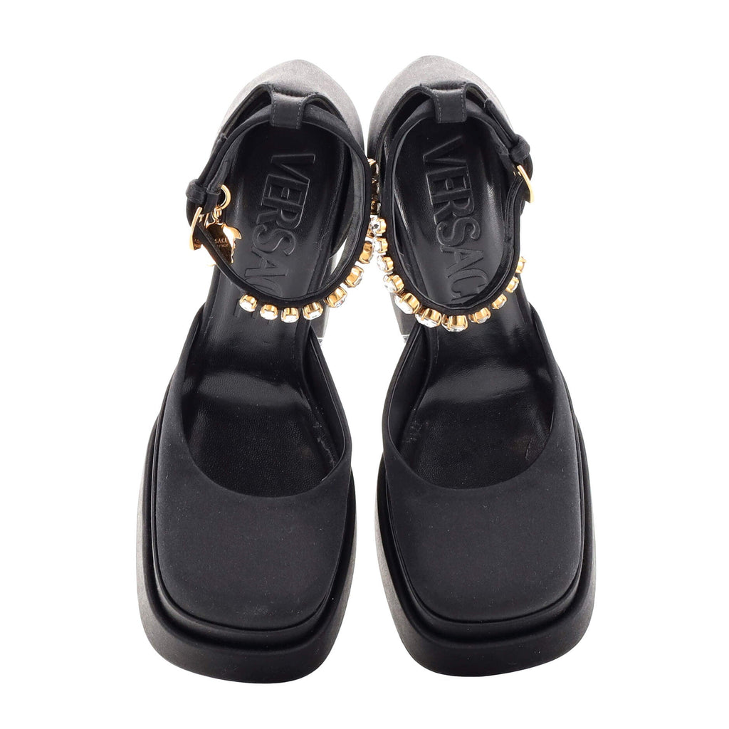 Women's Medusa Aevitas Platform Pumps Satin with Crystals