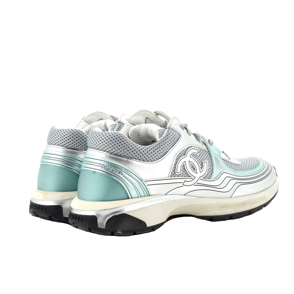 Women's CC Low-Top Sneakers Fabric and Laminated Leather