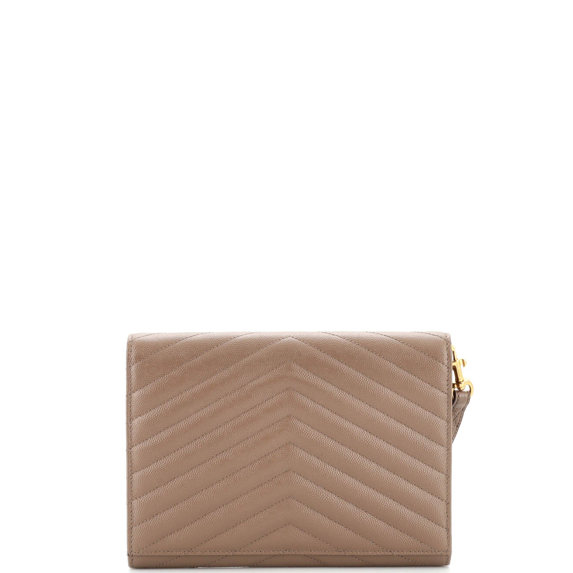 Classic Monogram Envelope Wristlet Clutch Matelasse Chevron Leather