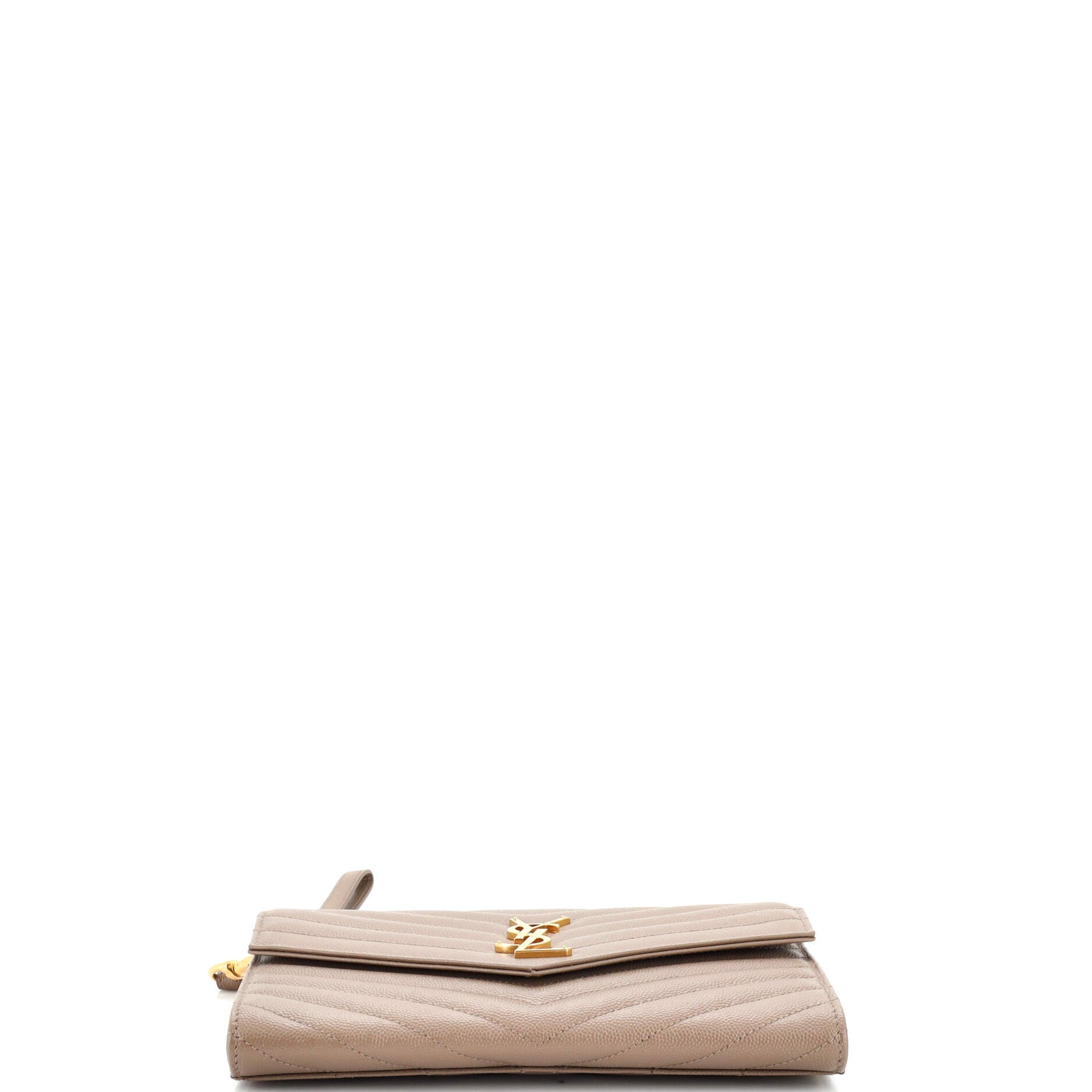 Classic Monogram Envelope Wristlet Clutch Matelasse Chevron Leather