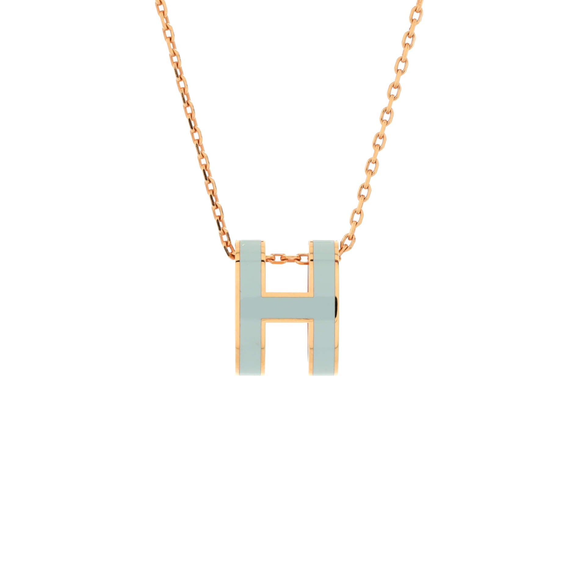 Pop H Pendant Chain Necklace Metal and Enamel