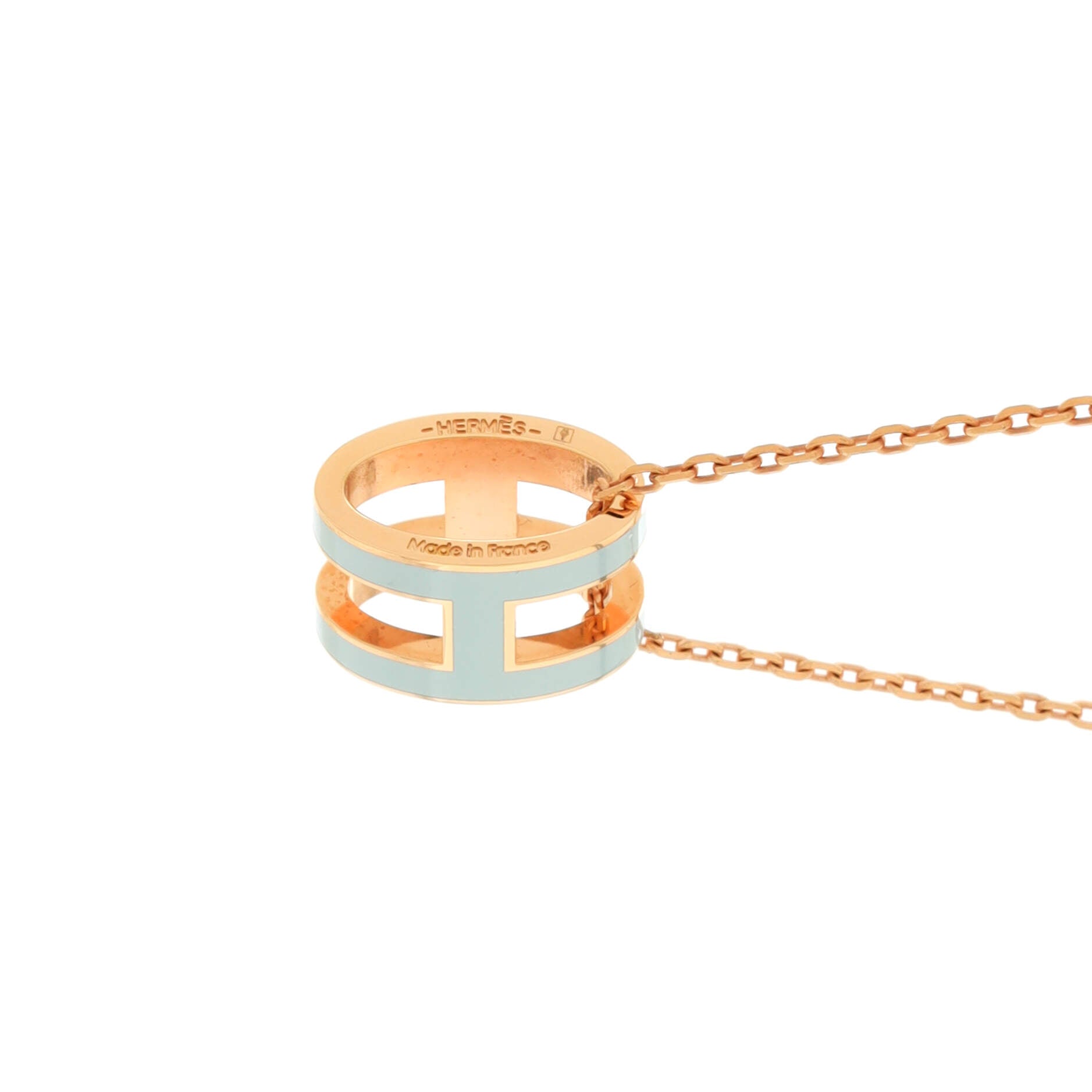 Pop H Pendant Chain Necklace Metal and Enamel