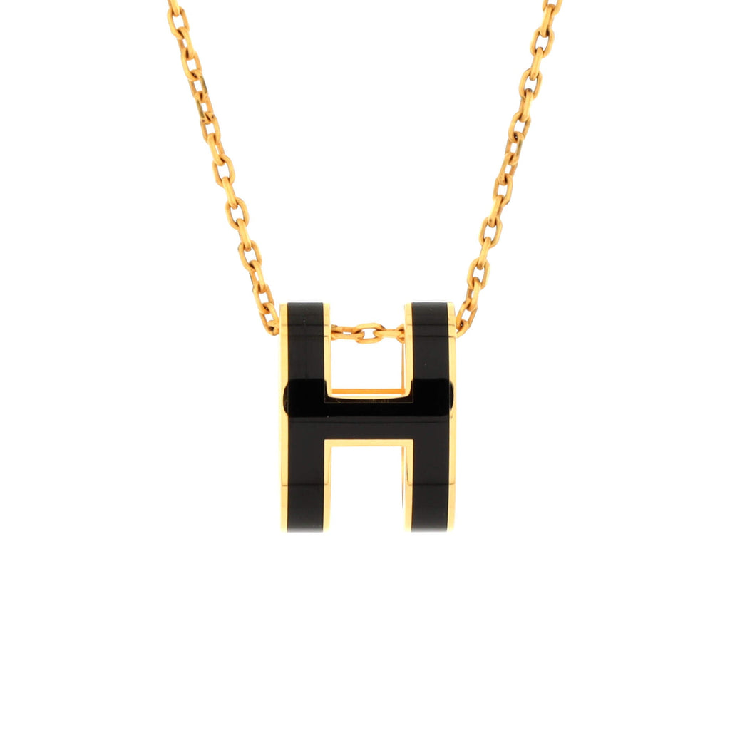 Pop H Pendant Chain Necklace Metal and Enamel