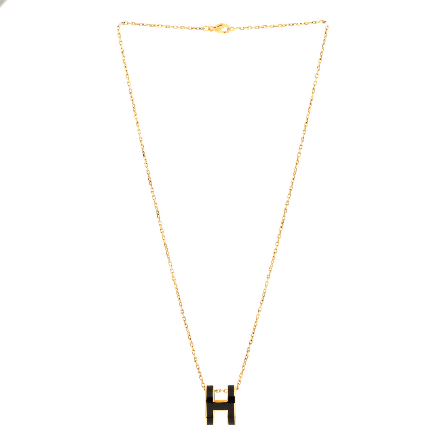 Pop H Pendant Chain Necklace Metal and Enamel