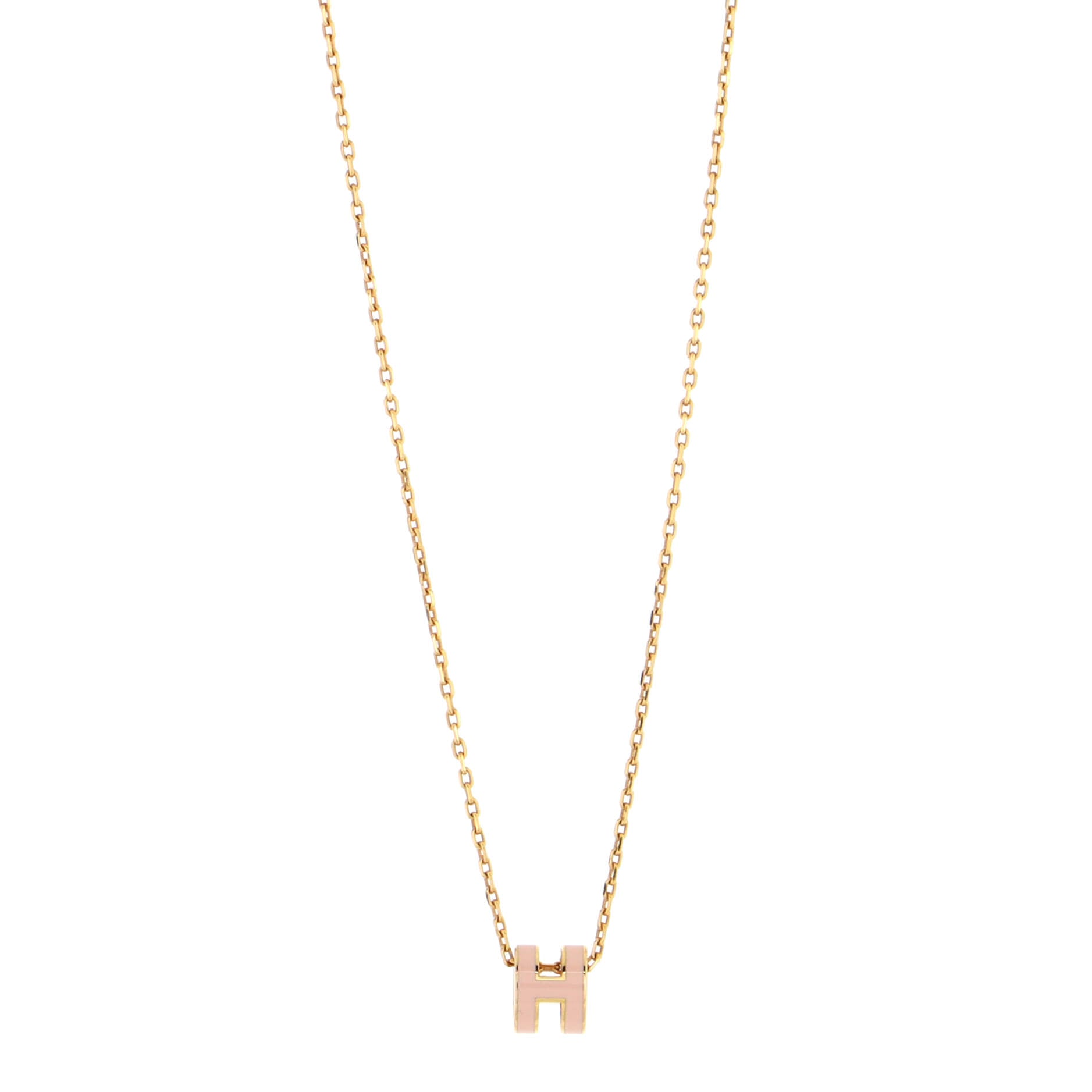 Pop H Pendant Chain Necklace Metal and Enamel Mini