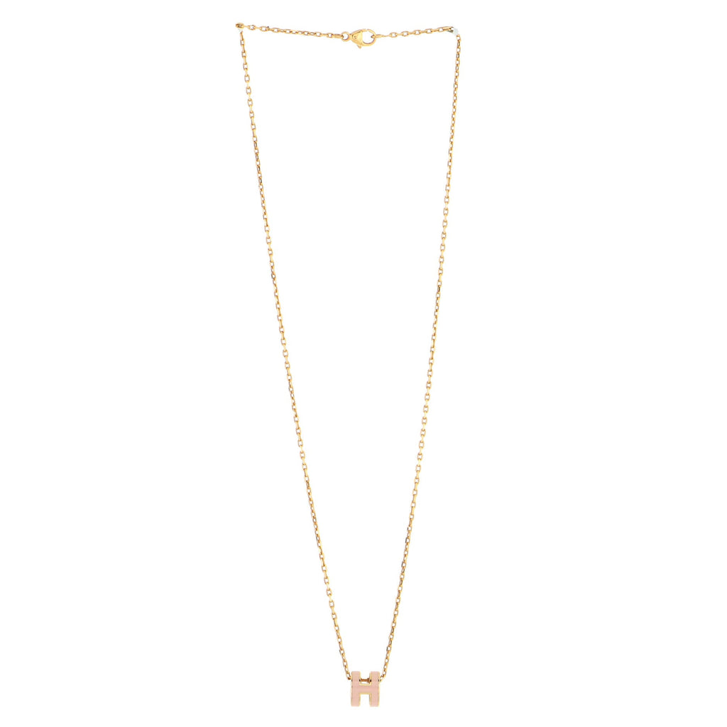 Pop H Pendant Chain Necklace Metal and Enamel Mini