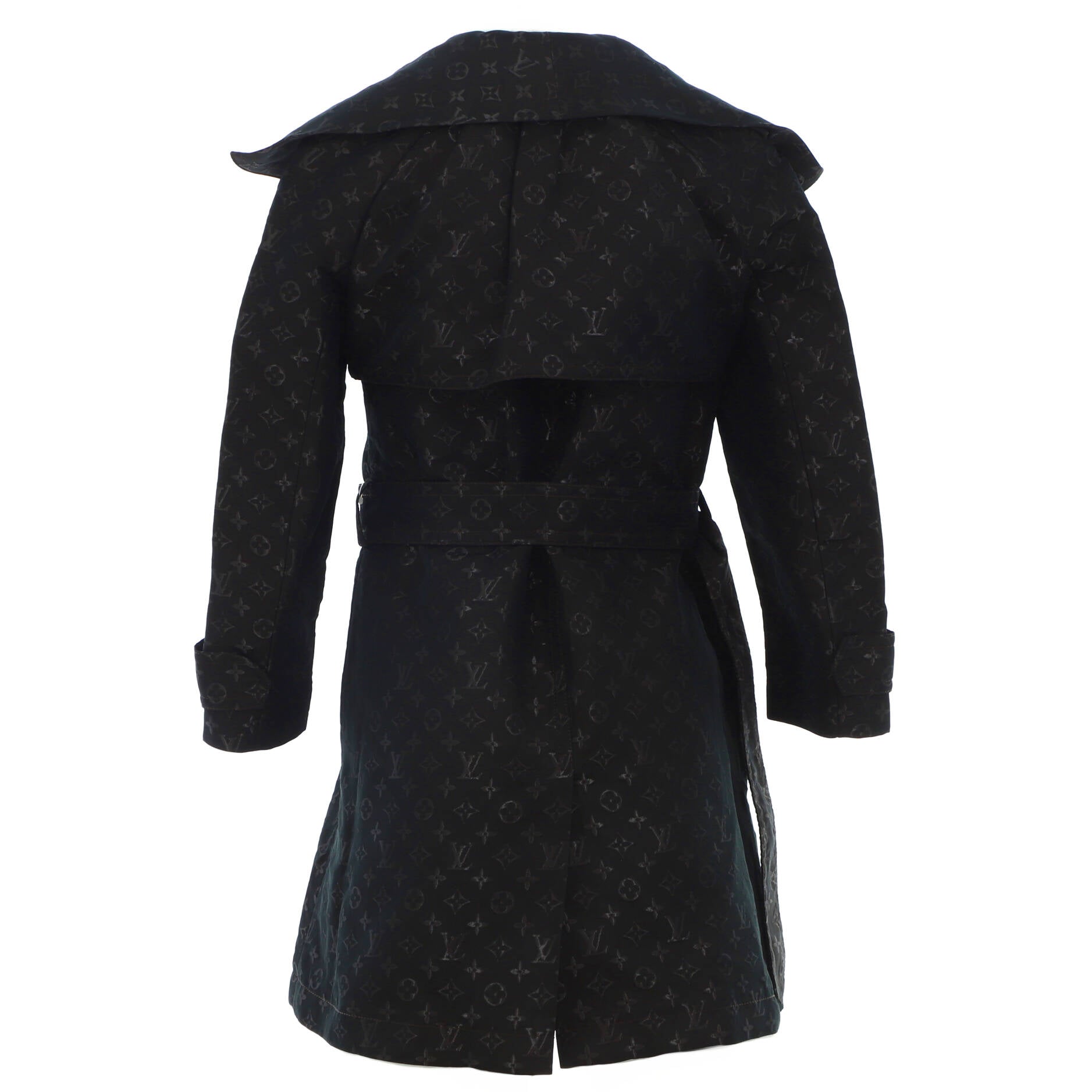 Women's Double Breasted Trench Coat Monogram Polyester