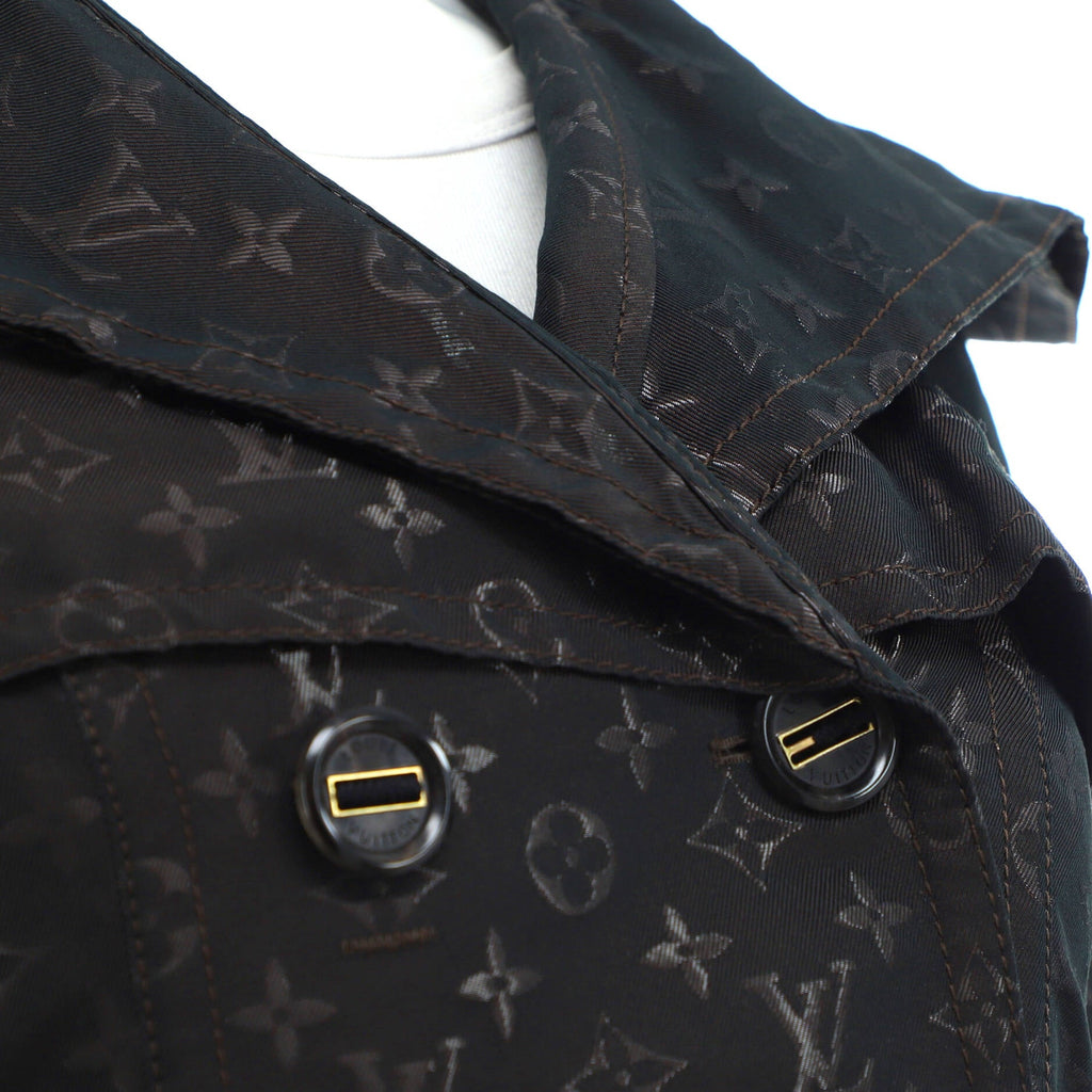 Women's Double Breasted Trench Coat Monogram Polyester