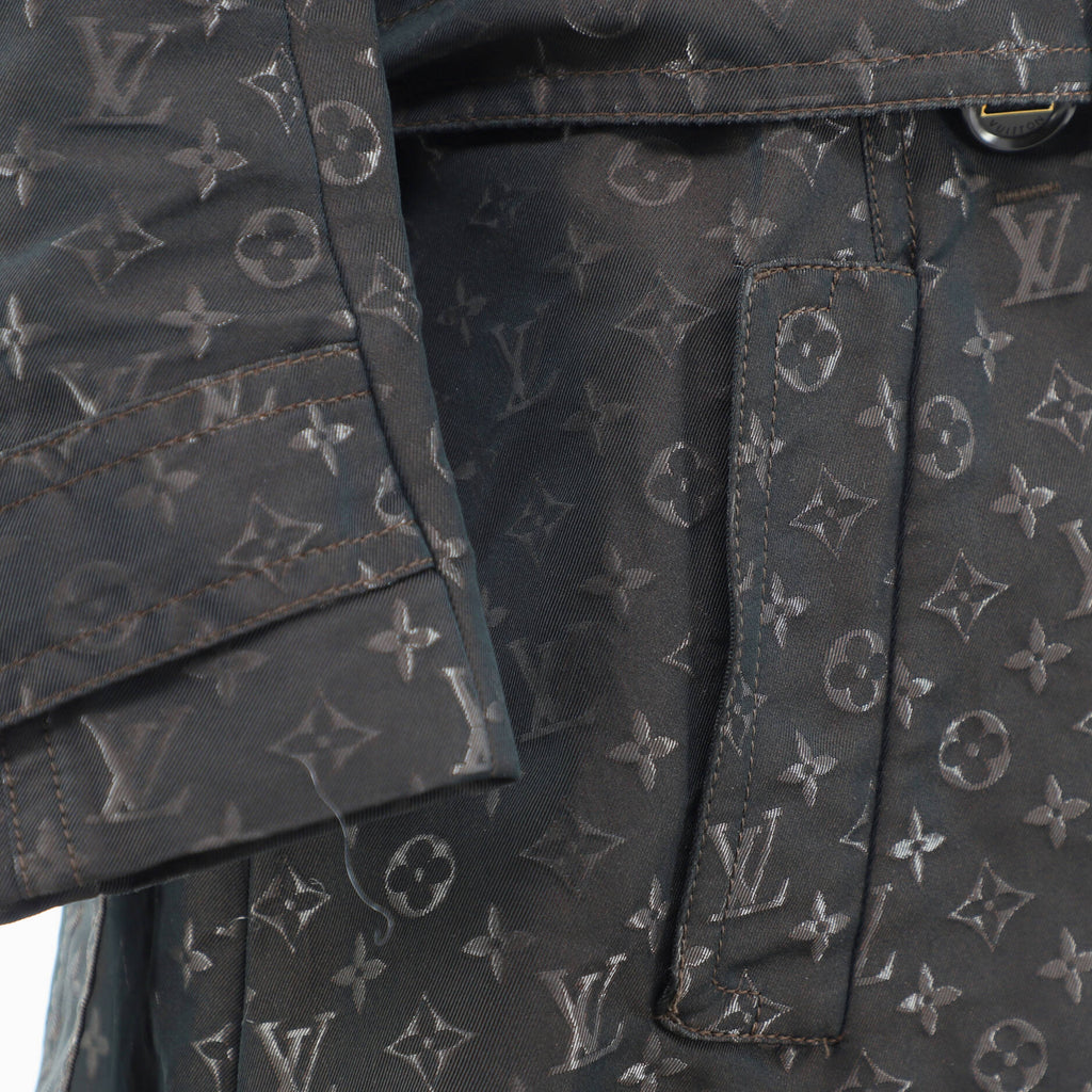 Women's Double Breasted Trench Coat Monogram Polyester