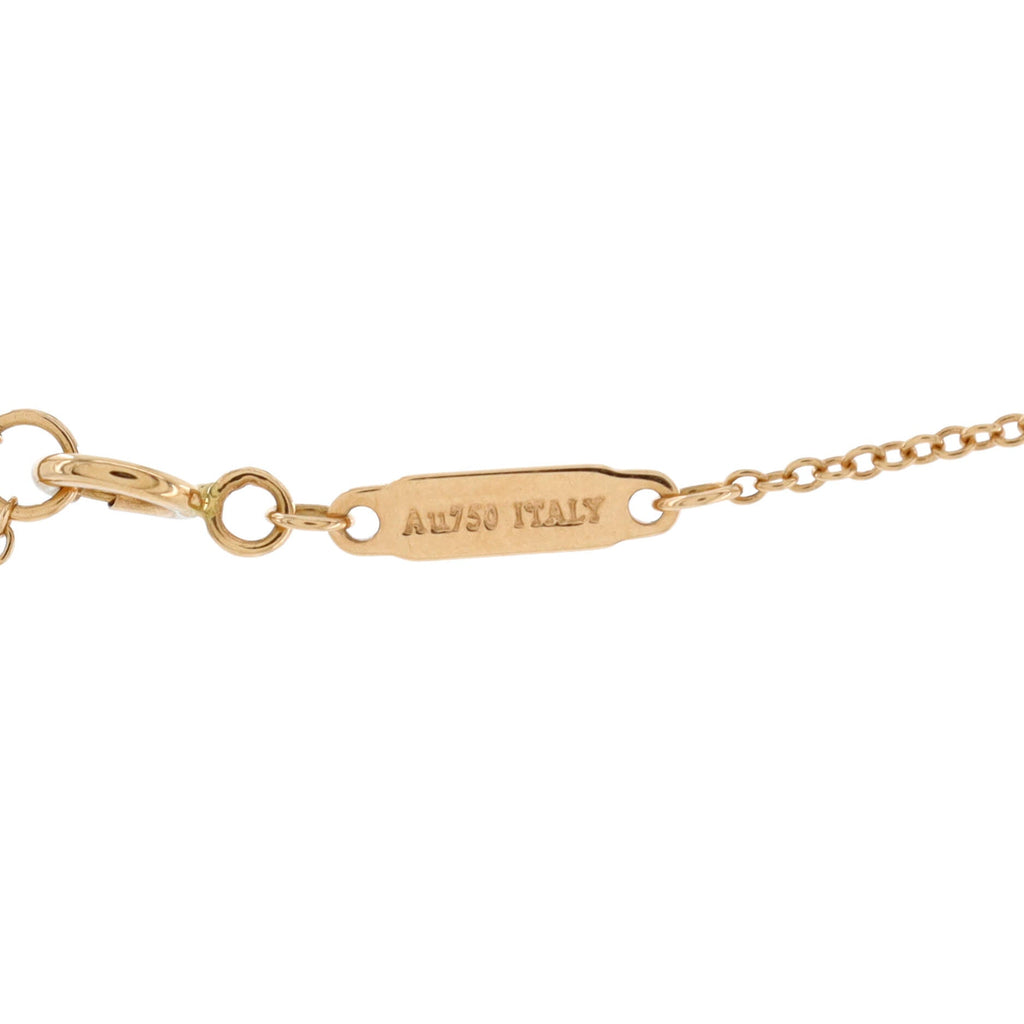 T Smile Pendant Necklace 18K Rose Gold with Pink Sapphires Mini