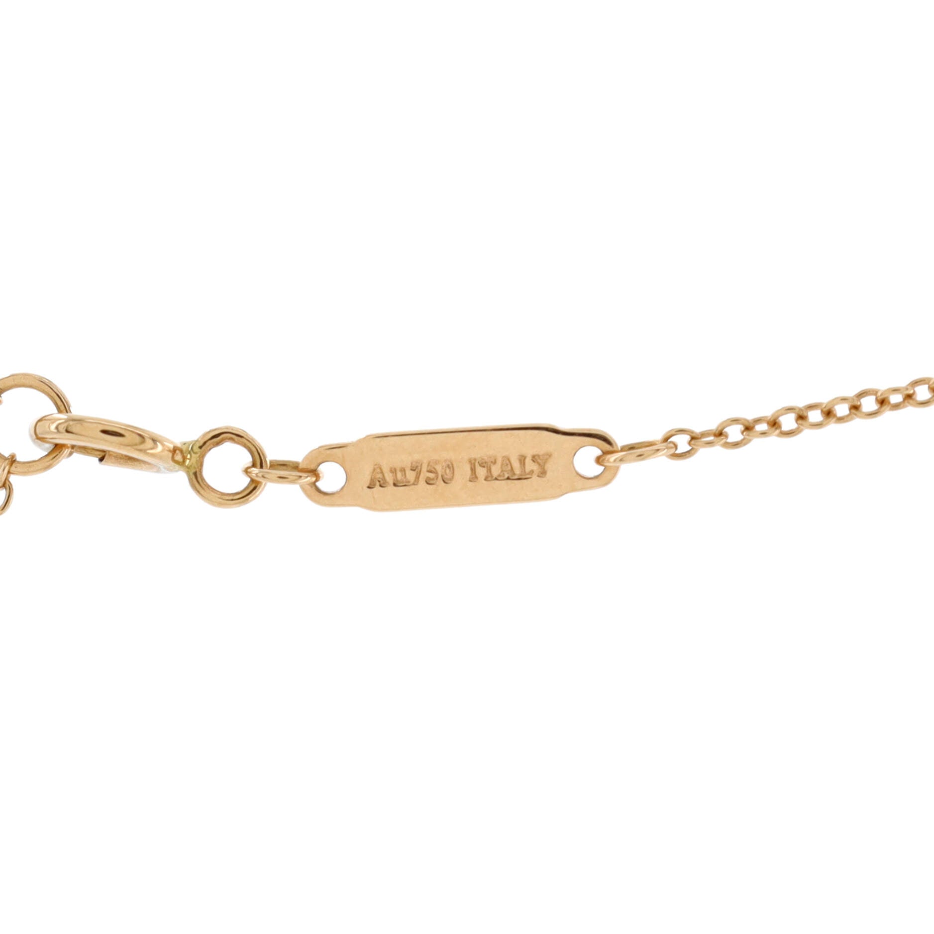 T Smile Pendant Necklace 18K Rose Gold with Pink Sapphires Mini