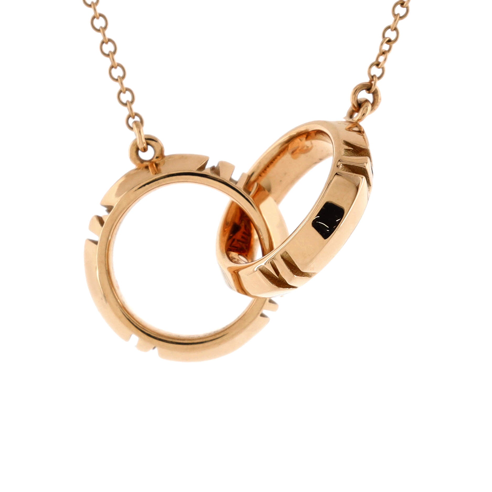 Atlas X Closed Interlocking Pendant Necklace 18K Rose Gold