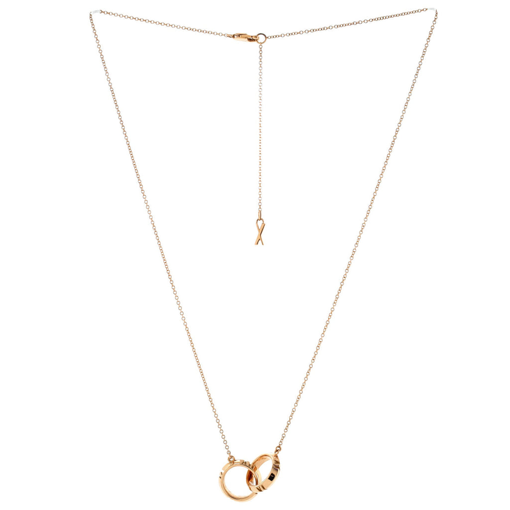 Atlas X Closed Interlocking Pendant Necklace 18K Rose Gold